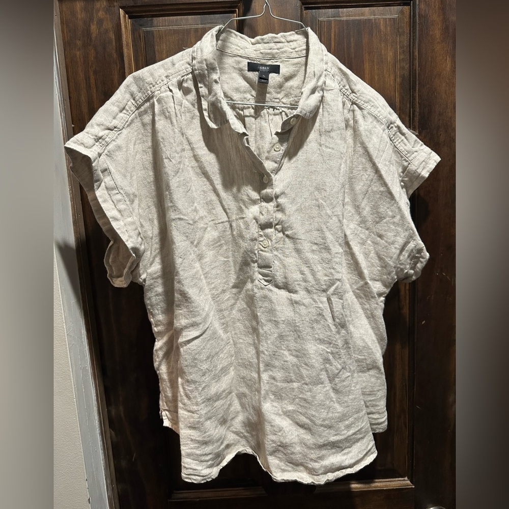 J. Crew Light Beige Linen Shirt